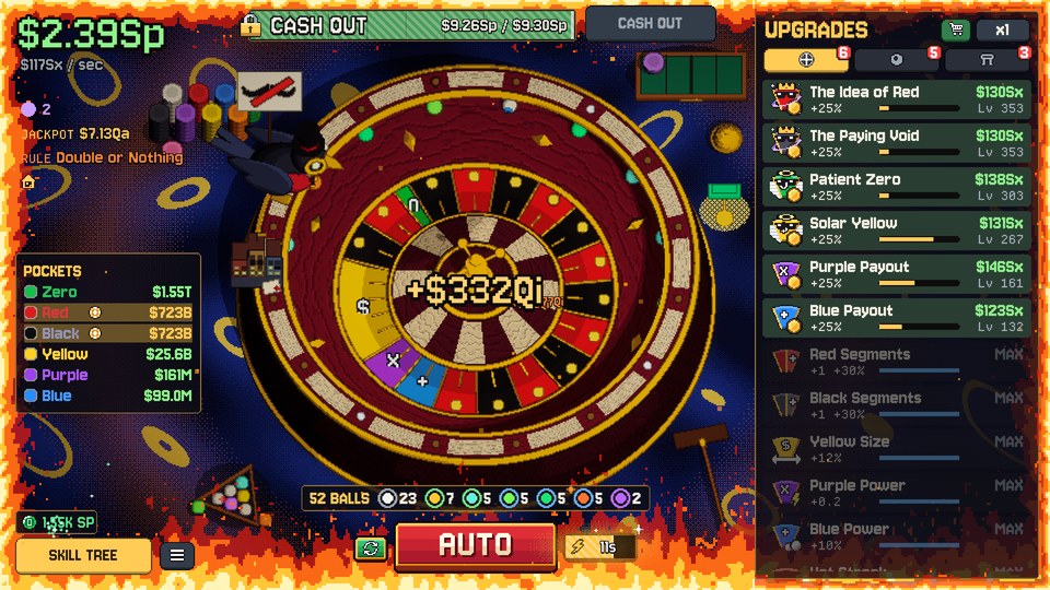 Overdrive: fifty-two balls on one wheel, and the screen on fire.