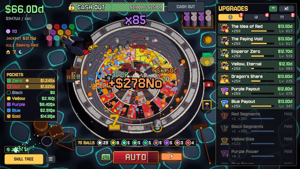 Seventy balls on a wheel of moon rock.